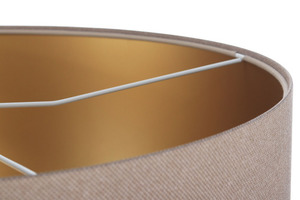 Pendelleuchte für Esszimmer 40cm Leder E27 60W gepolstert, beige, gold small 4