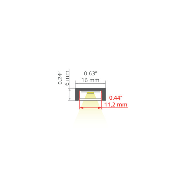 Anzeige LED-Profil 16mm MICRO-PLUS Silber eloxiert e6-k1 1m LED-Profil 16mm MICRO-PLUS Silber eloxiert e6-k1 1m