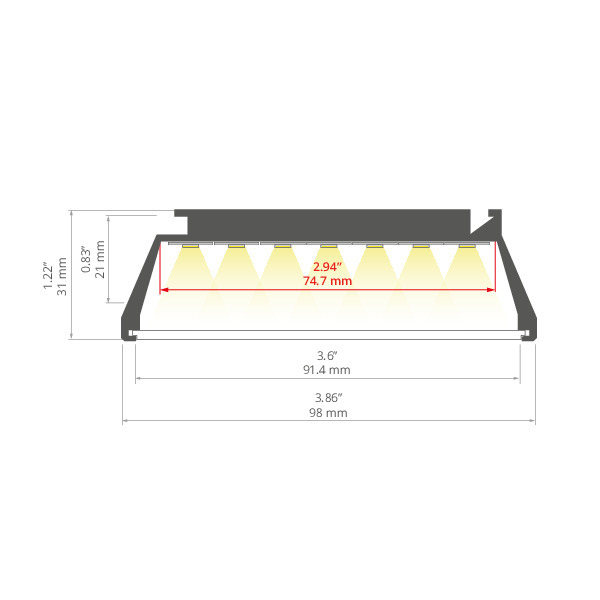 Prüfen OMODO-100 breites LED-Einbauprofil Silber eloxiert 2m OMODO-100 breites LED-Einbauprofil Silber eloxiert 2m