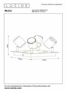 Strahler Lucide Rilou 4-flammig weiß Metall GU10 26994/20/31 small 3