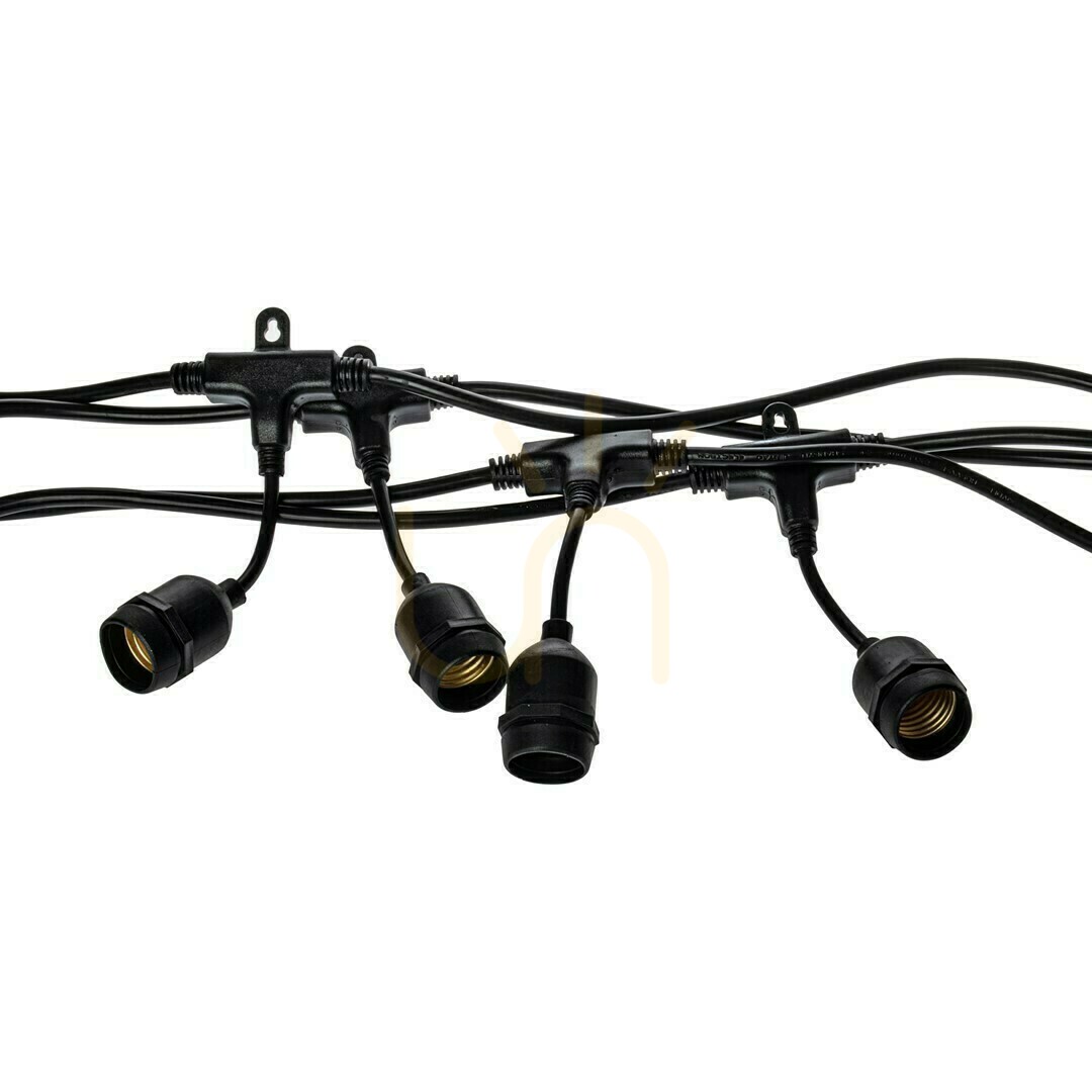Schwarze Girlande 15 Meter (ohne Leuchtmittel) IP44