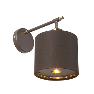 Balance 1 Light Wandleuchte - Braun und poliertes Messing Elstead small 0