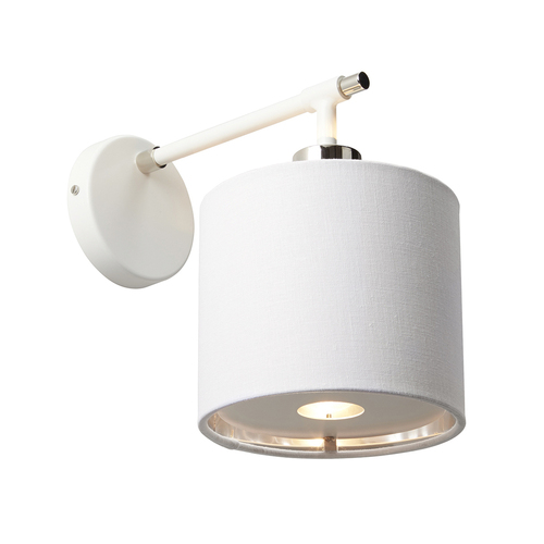 Prüfen Balance 1 Light Wandleuchte - Weiß und poliertes Nickel Elstead