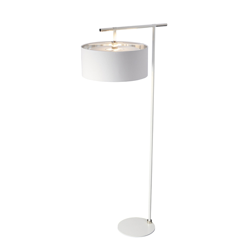 Prüfen Balance 1 Light Stehlampe - Weiß und poliertes Nickel Elstead