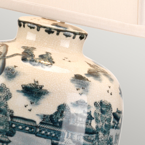 Blaue traditionelle 1-Licht-Tischlampe Elstead small 3