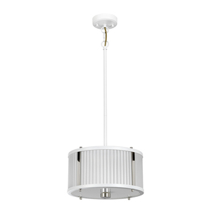 Corona 2-Licht-Anhänger - Weiß poliertes Nickel Elstead small 1