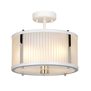 Corona 2-Licht-Anhänger - Weiß poliertes Nickel Elstead small 3