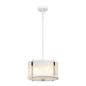 Corona 2-Licht-Anhänger - Weiß poliertes Nickel Elstead small 0