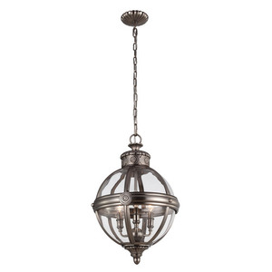 Adams 3-Licht-Hängeleuchter – Antik-Nickel-Elstead small 0