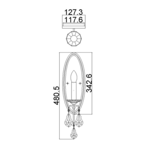 Valentina 1 Light Wandleuchte Elstead small 1