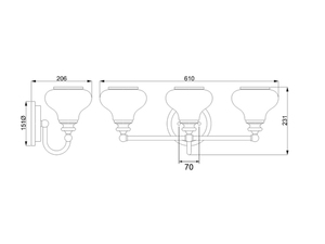 Ainsley 3 Light Wandleuchte Elstead small 3