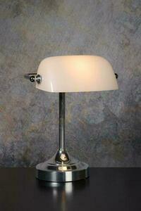 Schreibtischlampe Lucide BANKER Silber Glas Metall E14 17504/01/11 small 1