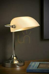 Schreibtischlampe Lucide BANKER Silber Glas Metall E14 17504/01/11 small 2