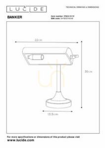 Schreibtischlampe Lucide BANKER Silber Glas Metall E14 17504/01/11 small 4