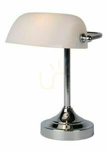 Schreibtischlampe Lucide BANKER Silber Glas Metall E14 17504/01/11 small 0