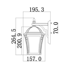 Wabash 1 Licht kleine Wandlaterne Elstead small 1