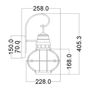 Bridge Point 1 Light Medium Wandlaterne Elstead small 4