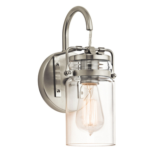 Brinley 1 Light Wandleuchte - Gebürstetes Nickel Elstead small 0