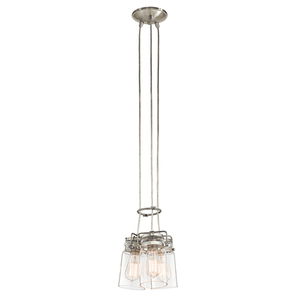 Brinley 3-Licht-Anhänger - Elstead aus gebürstetem Nickel small 1