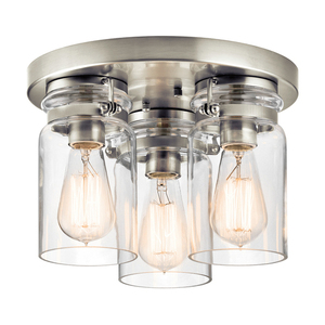Brinley 3 Plafond - gebürstetes Nickel Elstead small 0