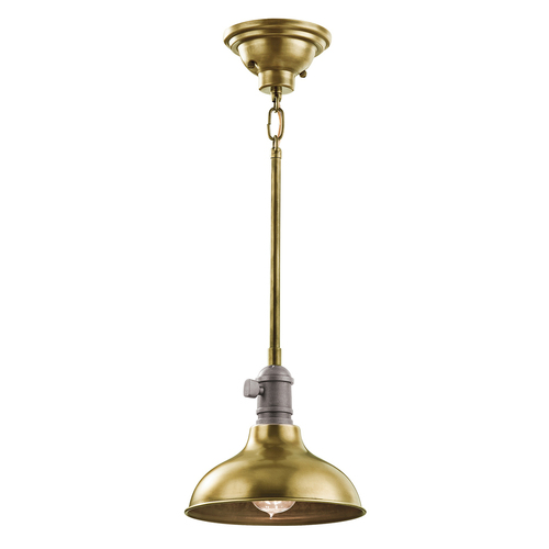 Prüfen Cobson 1 Licht Mini Pendelleuchte - Naturmessing Elstead