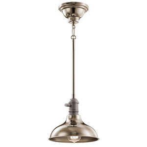 Cobson 1 Light Mini Pendelleuchte - Nickel poliert Elstead small 0