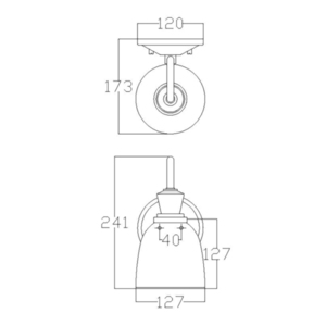 Cora 1 Light Wandleuchte Elstead small 4