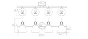 Cora 4 Light Wandleuchte Elstead small 4