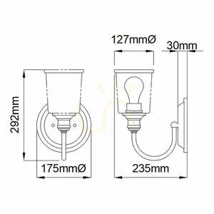 Waverly 1 Light Wandleuchte - Naturmessing Elstead small 5