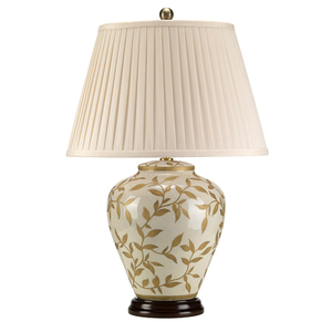 Blätter Braun Gold 1 Licht Tischleuchte Elstead small 1