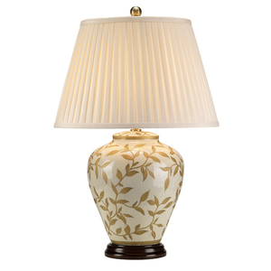 Blätter Braun Gold 1 Licht Tischleuchte Elstead small 0