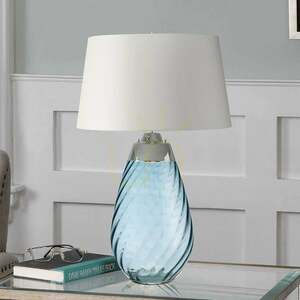 Lena 2 Light Large Blue Tischlampe mit cremefarbenem Schirm Elstead small 4