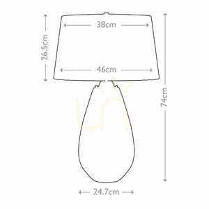 Lena 2 Light Large Blue Tischlampe mit cremefarbenem Schirm Elstead small 7