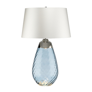 Lena 2 Light Large Blue Tischlampe mit cremefarbenem Schirm Elstead small 0