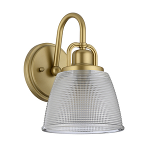 Dublin 1 Light Wandleuchte - Lackiertes Naturmessing Elstead small 1
