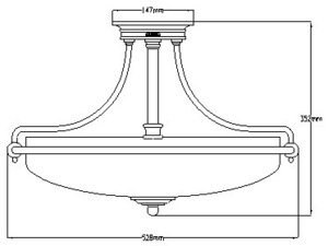 Griffin 4 plafond - verblasstes Messing Elstead small 4