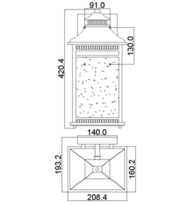 Livingston 3 Light Large Wandlaterne Elstead small 3