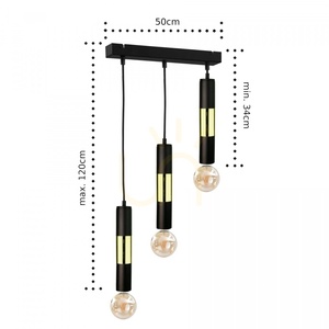 Pendelleuchte Keter Lighting MAGNUM BULB 1266 3×E27 schwarz-gold small 2