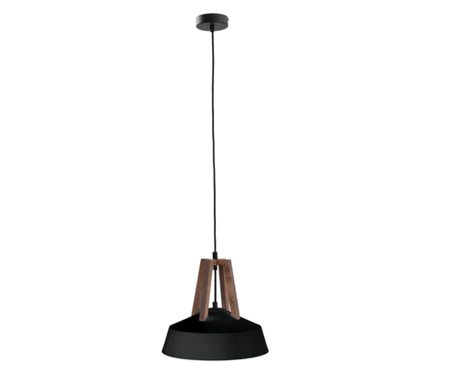 Prüfen Pendelleuchte Keter Lighting TRIX 639, Schwarz und Braun, 1×E27, 34 cm