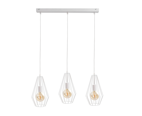 Prüfen Keter Lighting Lex 3xE27 Pendelleuchte, Weiß, 60-cm-Leiste