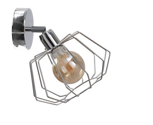 Prüfen Silberne Wandleuchte Keter Lighting LUNA SILVER 708, 1xE27