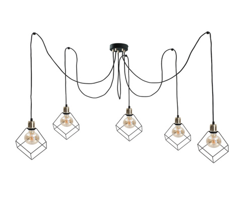 Prüfen Pendelleuchte Keter Lighting RUBEN GOLD 5×E27 goldfarben/schwarz 495