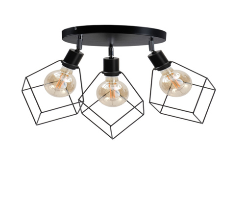 Prüfen Deckenleuchte Keter Lighting RUBEN BLACK 524, schwarz, 3×E27