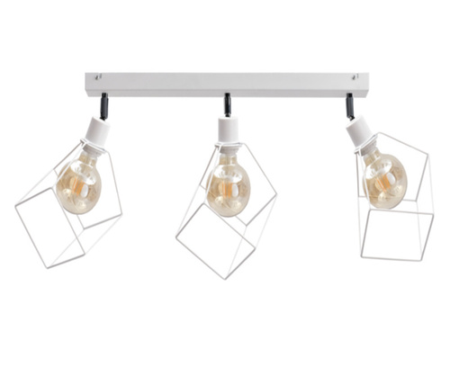 Prüfen Keter Lighting Ruben 3xE27 Deckenstrahler-Leiste, weißes Metall, 63 cm