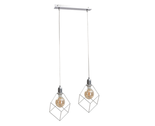 Prüfen Keter Lighting Pendelleuchte RUBEN SILVER 2xE27 773 chromfarben