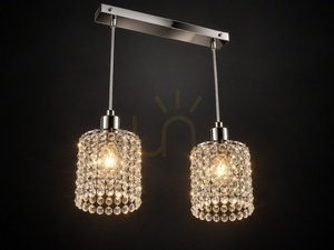 Pendelleuchte DIAMENT 2xE27 Chrom mit Kristallen small 1