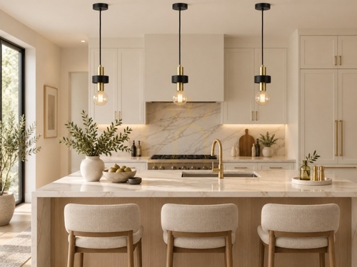 Prüfen Keter Lighting Unica 308 Pendelleuchte schwarz-gold, 1×E27