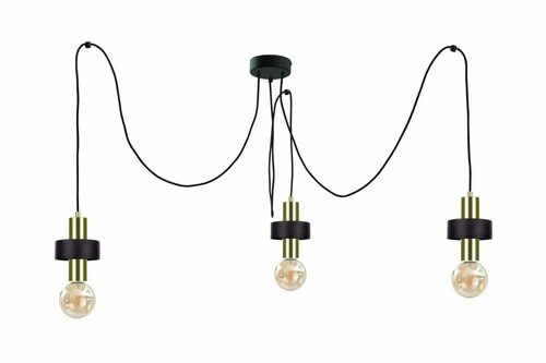 Prüfen Pendelleuchte Keter Lighting UNICA 311, 3×E27, Schwarz-Gold