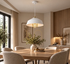 Keter Lighting ELECTRA 176 Pendelleuchte, Weiß-Gold, 1×E27, 34 cm small 1