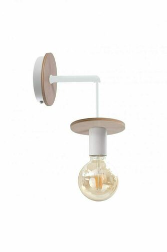 Prüfen Wandleuchte Keter Lighting SATURN NATURAL 278 weiß mit Sperrholz, 1×E27
